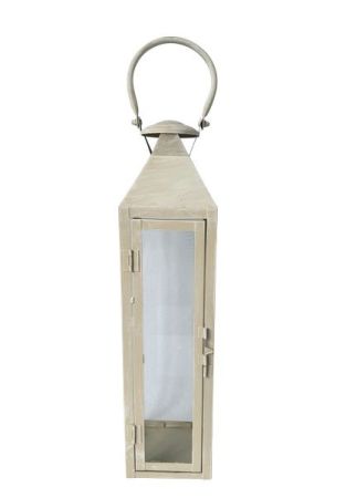 Laterne EnameL beige Metall/Glas