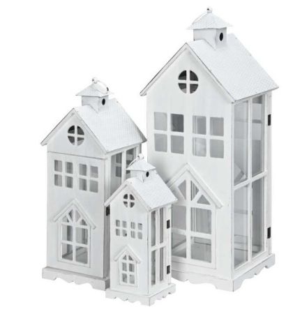 Laterne 'Haus' weiß