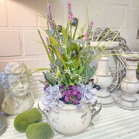 Lavendel- Hortensiengesteck im Valo Topf