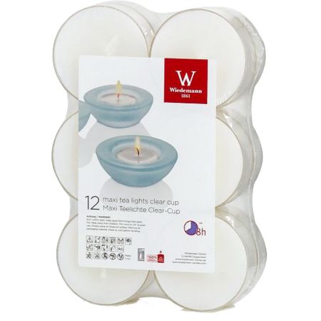 Maxi-Transparent/Teelichter 12 Stück