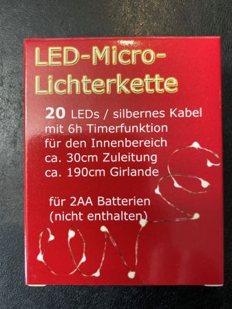 Microlichterkette 20 LED´s mit Timer