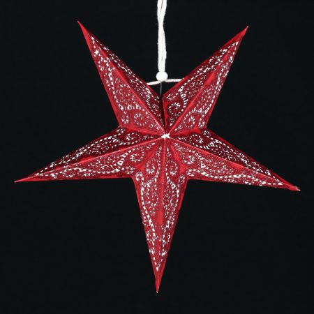 Mini Stern Mandala rot/glitter (5 Zacken)
