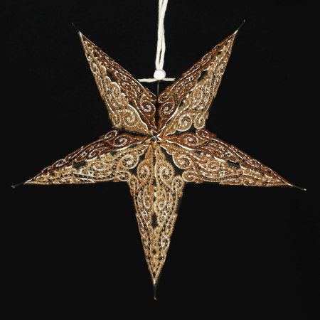 Mini Stern Mandala schwarz/goldglitter (5 Zacken)