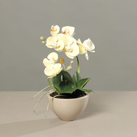 Orchidee Kunstblume gelb