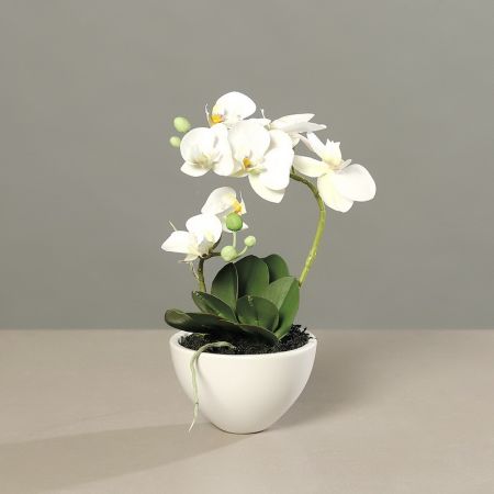 Orchidee Kunstblume weiß