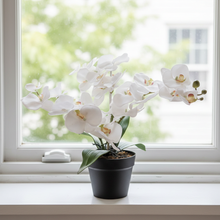 Orchidee weiß im Topf