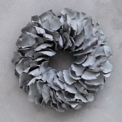 Palmblätter Kranz grey-mist