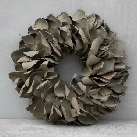 Palmblätter Kranz old green-wash