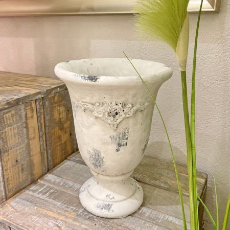 Pflanztopf Pokal Valo creme/weiß