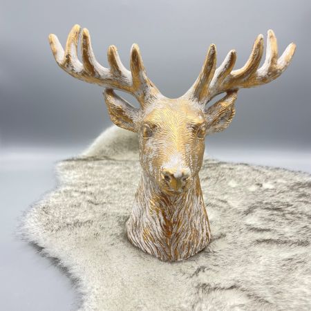 Rentier Kopf bronze