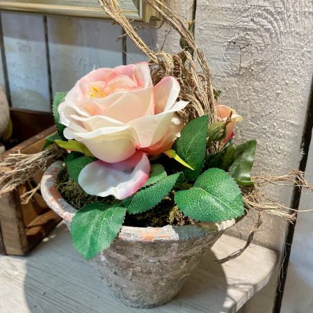 Rosengesteck im Harztopf