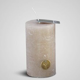 Rustic Kerze taupe