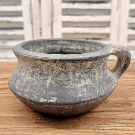 Schale mit Henkel grau Nostalgic