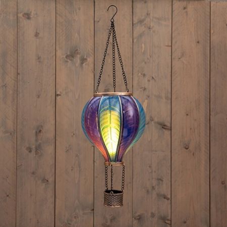 Solar Ballon blau mit Flammeneffekt (24 LED´s)