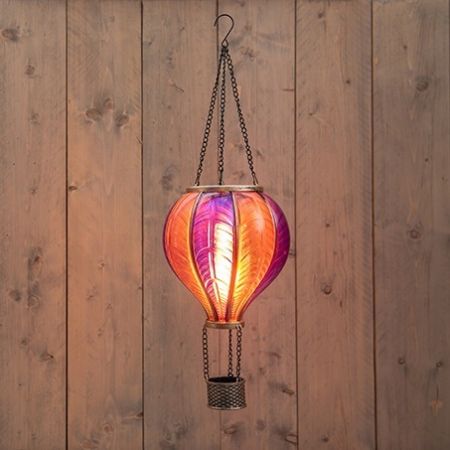 Solar Ballon violett mit Flammeneffekt (24 LED´s)