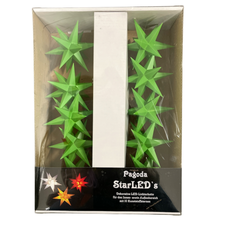 Star LED Lichterkette grün 10er
