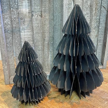 Tannenbaum mit Glitterrand aus Papier schwarz