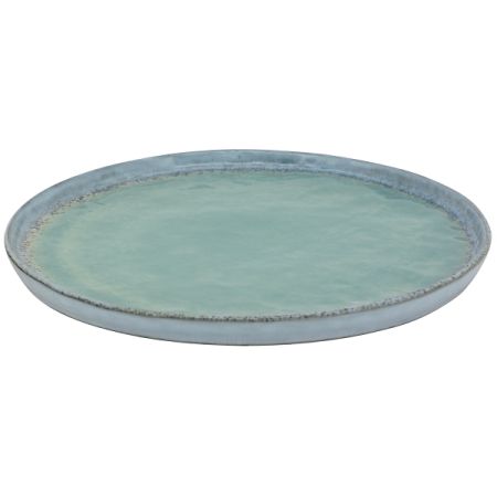 Teller flach WAN Stoneware grün-blau