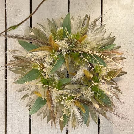 Trockenblumenkranz Palmblatt