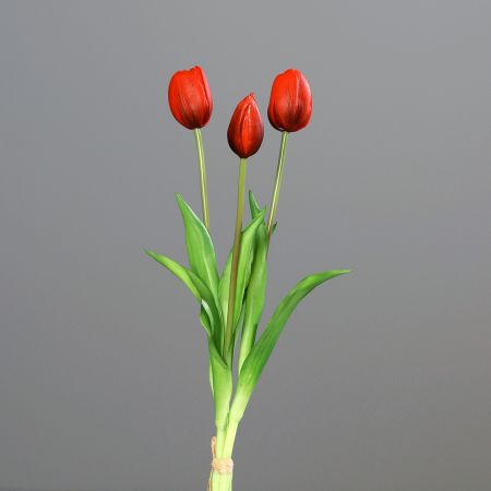 Tulpenstrauß x 3 rot real touch 