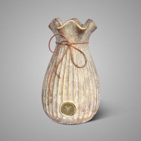 Vase Bagsac mit Lederband Jewel