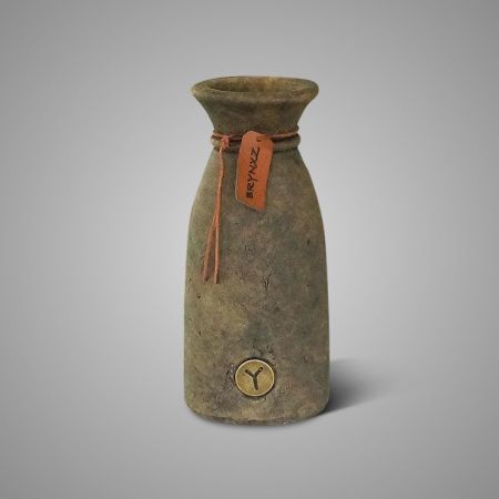 Vase Luxury mit Lederband braun