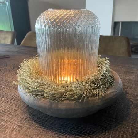 Vase geriffelt Verrerie klar