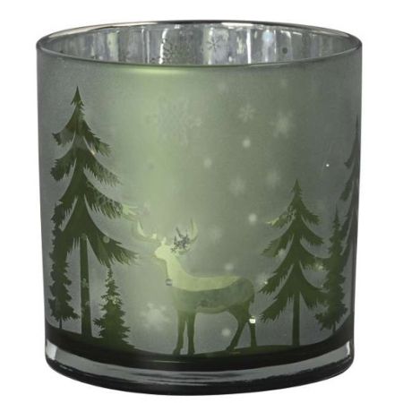 Windlicht 'Waltmotiv' grün