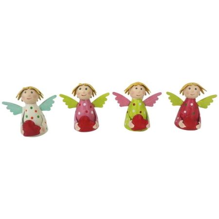 Zaunhocker Schutzengel creme mit Punkten