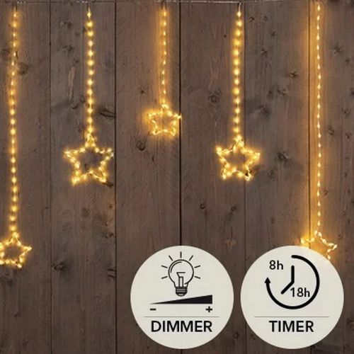 LED Draht-Stern-Vorhang 186 LEDs warmweiß ca. 90x80 cm LED Artikel