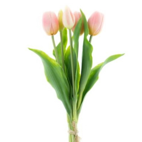 Tulpenstrauß x 5 rosa (real touch) ca. 36 cm Kunstblumen / Pflanzen
